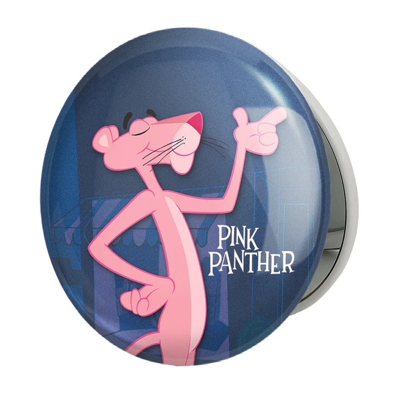 آینه جیبی خندالو طرح پلنگ صورتی Pink Panther مدل تاشو کد 1405 