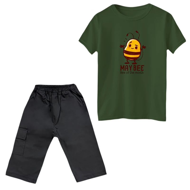 ست تی‌شرت و شلوارک پسرانه مدل زنبور کد 1