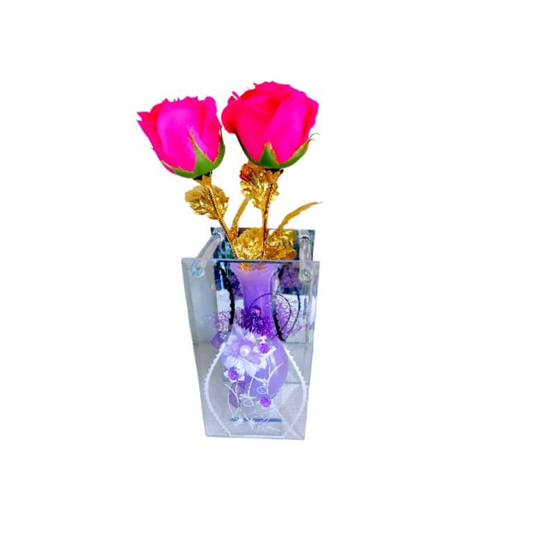  گل مصنوعی و گلدان تزئینی