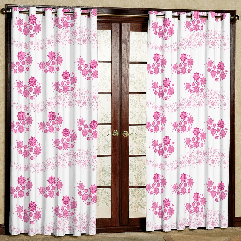 پرده مدل مخمل پانچی طرح گل کد 4077T2 سایز 200x140 سانتی متر