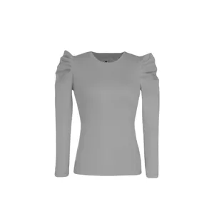 بلوز آستین بلند زنانه بنیس مدل آینوش رنگ طوسی روشن