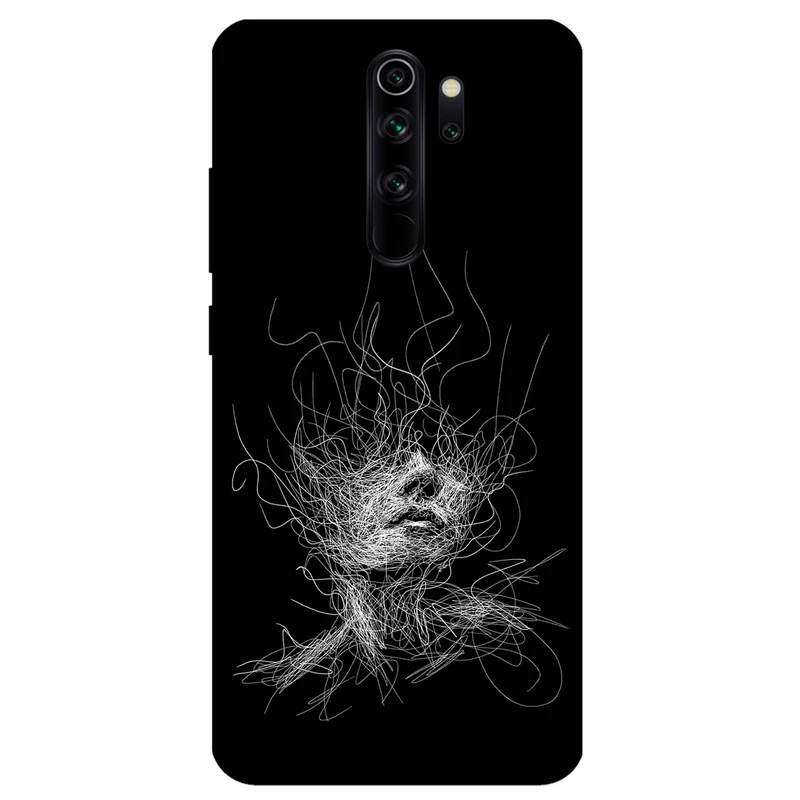 کاور مگافون طرح اسکچ صورت مدل 7423 مناسب برای گوشی موبایل شیائومی Redmi Note 8 Pro