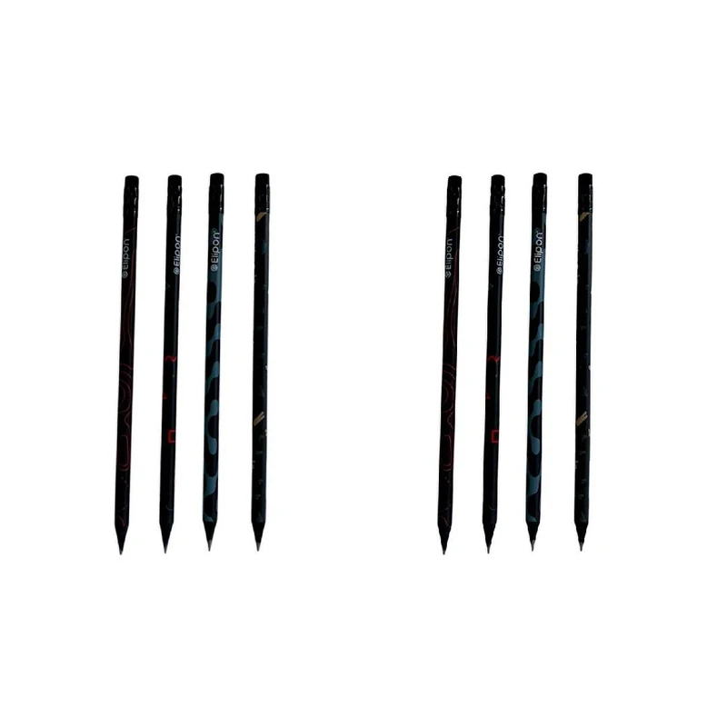 مداد مشکی الیپون با درجه سختی HB مدل وود بسته 8 عددی