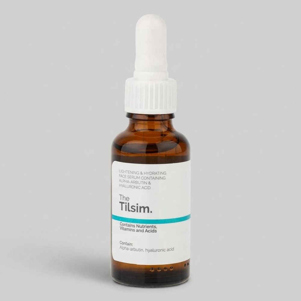 سرم روشن‌کننده و آبرسان پوست تیلسیم مدل Hyaluronic Acid & Alpha-arbutin مناسب برای انواع پوست حجم 30 میلی‌لیتر