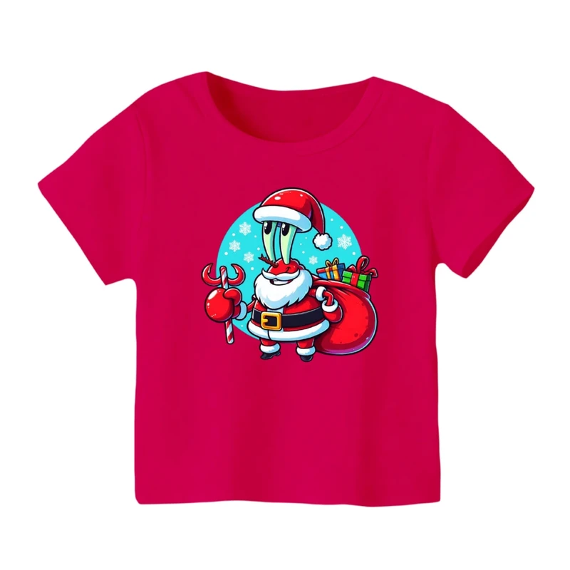 تی شرت آستین کوتاه بچگانه مدل آقای خرچنگ بابانوئل