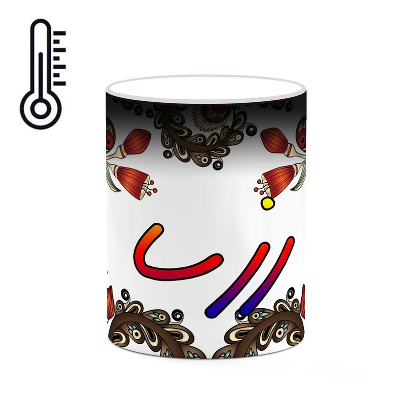 ماگ حرارتی کاکتی مدل اسم رزسا طرح سنتی گل و بته کد mgh45224