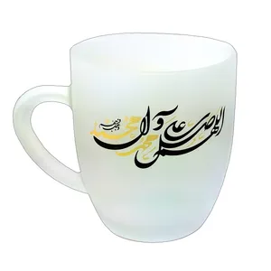 لیوان مدل مذهبی دسته دار مات طرح صلوات