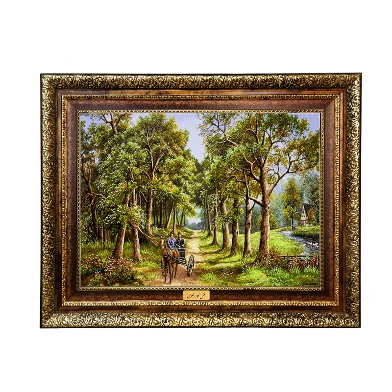 تابلو فرش ماشینی نقش نگار رضوی طرح منظره کد 1594H