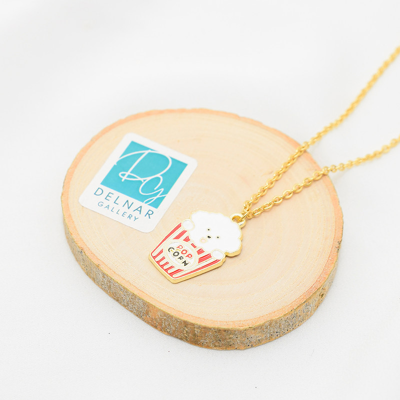 گردنبند دخترانه دلنار گالری مدل پاپی پاپ کورن