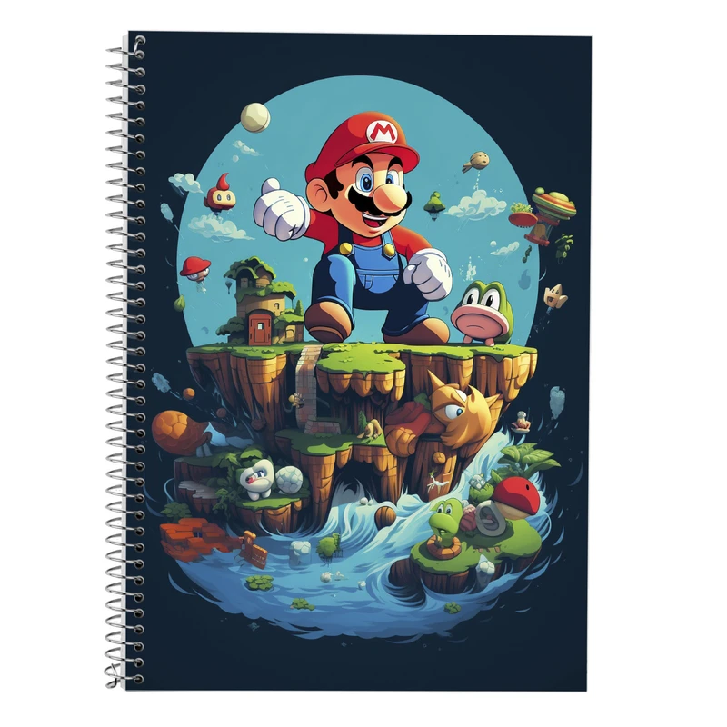 دفتر زبان 50 برگ مدوپد مدل دوخط طرح سوپرماریو super mario کد DF2879