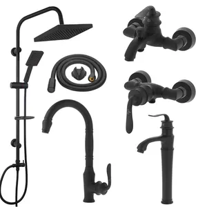 ست شیرآلات کویران آذر مدل هلن مات پایه بلند مجموعه 6 عددی