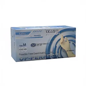 دستکش لاتکس غیر پودری حریر مدل اوپی پرفکت سایز متوسط (M) بسته ۱۰۰ عددی