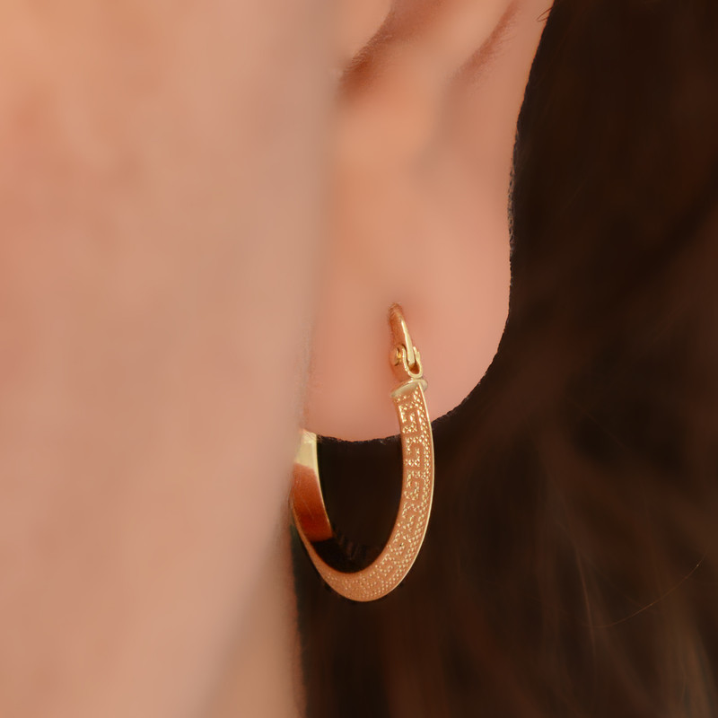 گوشواره طلا 18 عیار زنانه طلای مستجابی مدل حلقه ای کد V1