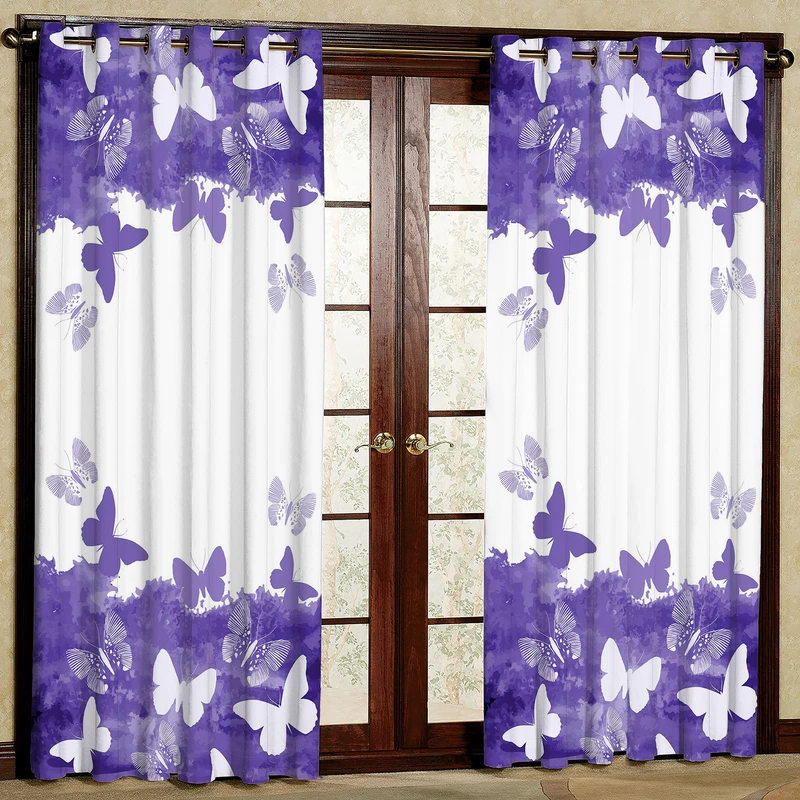 پرده مدل بنفش مخمل پانچی کد 1106  سایز 200x140 سانتی متر