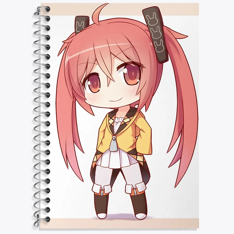 دفتر زبان 50 برگ خندالو مدل سه خط طرح انجو و هانزاکی انیمه گلوله سیاه کد 35841