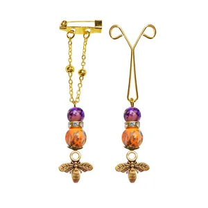 ست گیره روسری و سنجاق سینه زنانه مدل BEE