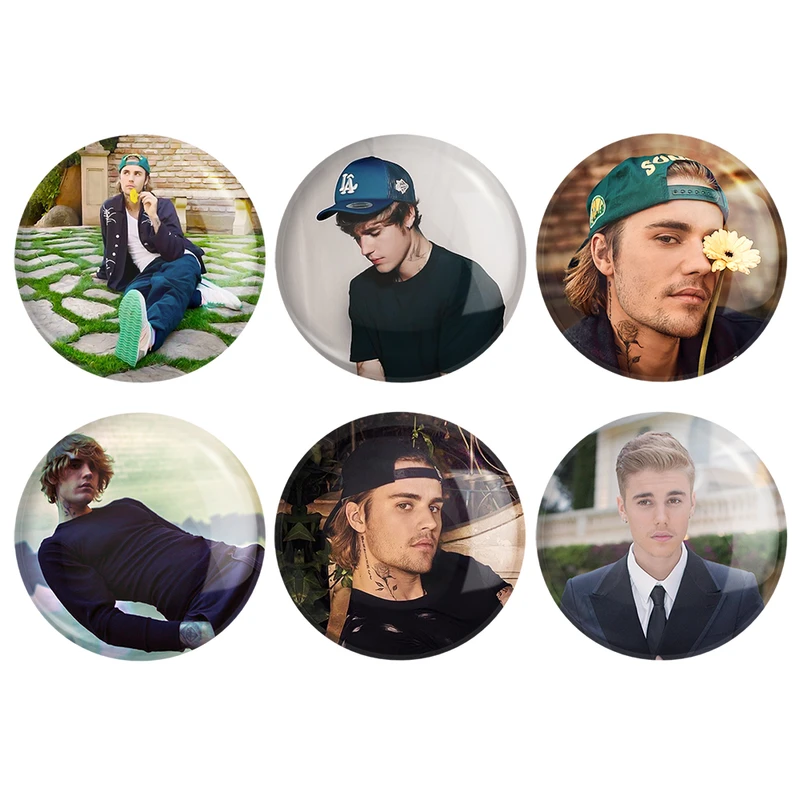 مگنت خندالو طرح جاستین بیبر Justin Bieber کد 1087B مجموعه 6 عددی