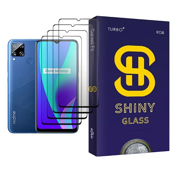 محافظ صفحه نمایش آتوچبو مدل Shiny Glass MIX004 مناسب برای گوشی موبایل ریلمی C15 بسته چهار عددی