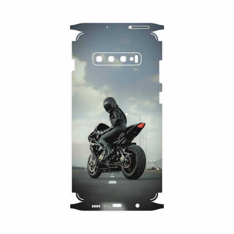 برچسب پوششی ماهوت مدل Motorcycling-FullSkin مناسب برای گوشی موبایل سامسونگ Galaxy S10 Plus