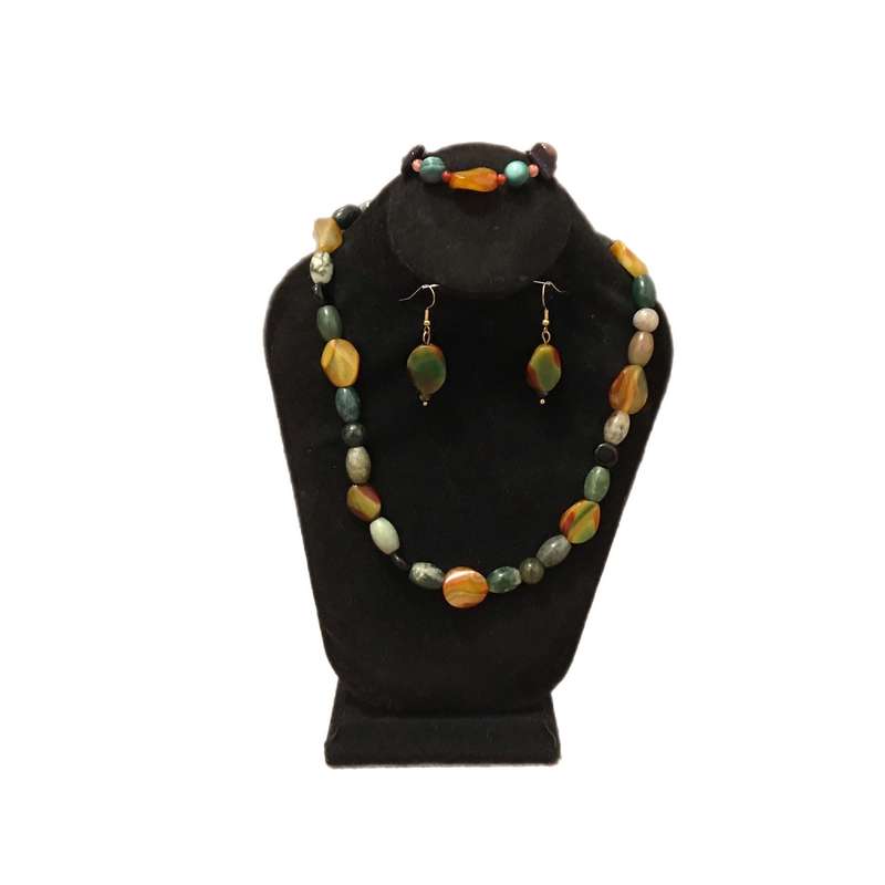 نیم ست زنانه مدل سنگ عقیق کد SN-360 نیم ست زنانه مدل سنگ عقیق کد SN-360