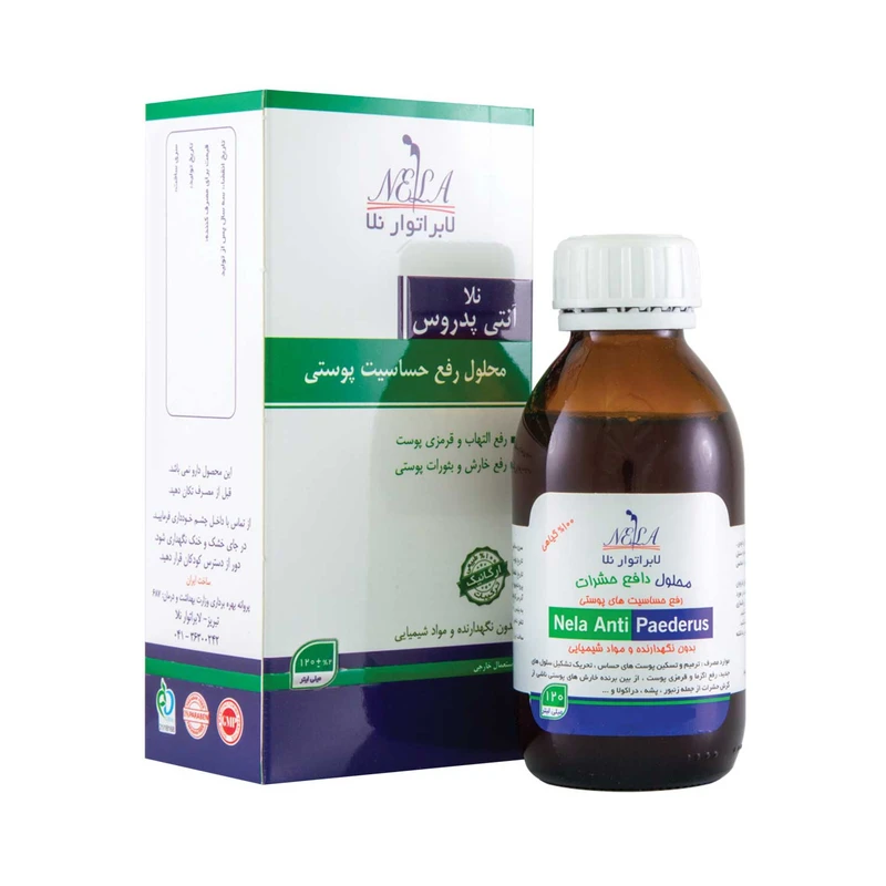 محلول ضد خارش حشرات لابراتوار نلا مدل آنتی پدروس حجم 120 میلی لیتر