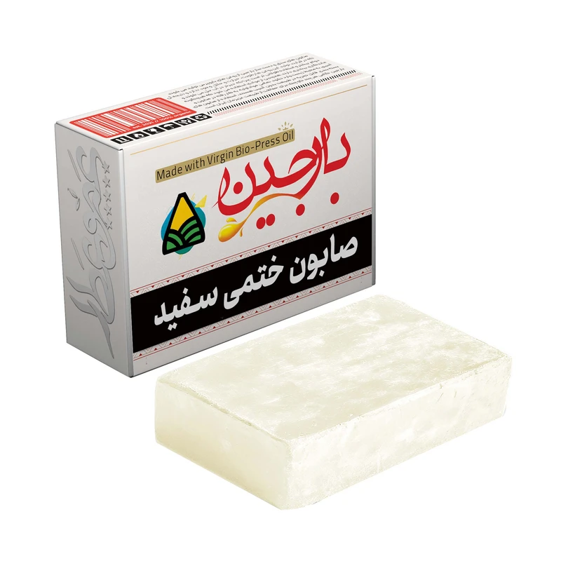 صابون شستشو بارجین مدل بایوپرس ختمی سفید وزن 85 گرم