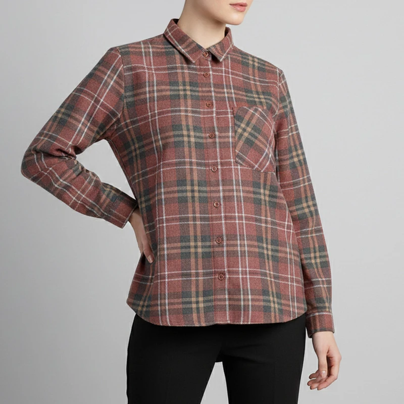 شومیز آستین بلند یقه برگردان زنانه ال سی وایکیکی مدل W427906Z8