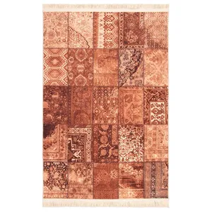 فرش ماشینی طرح مدرن کد 100508 قهوه ای