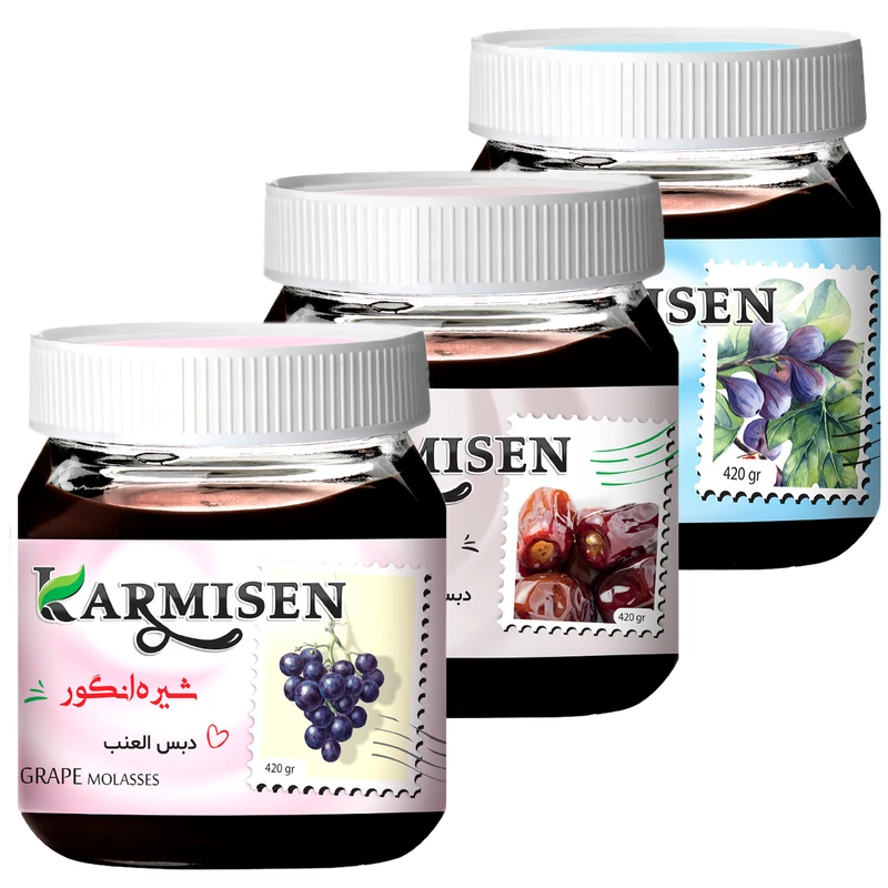 شیره انگور و خرما و انجير کارمیسن - 420 گرم مجموعه 3 عددی