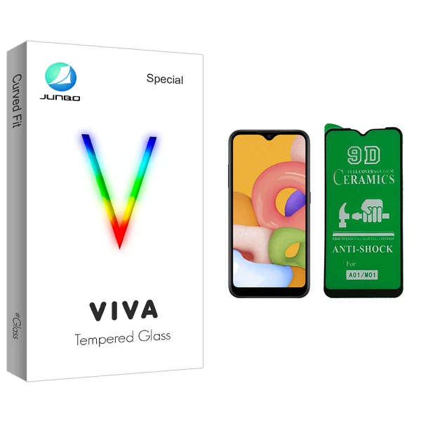 محافظ صفحه نمایش 9D جانبو مدل Viva Glass مناسب برای گوشی موبایل سامسونگ Galaxy A01 / M01