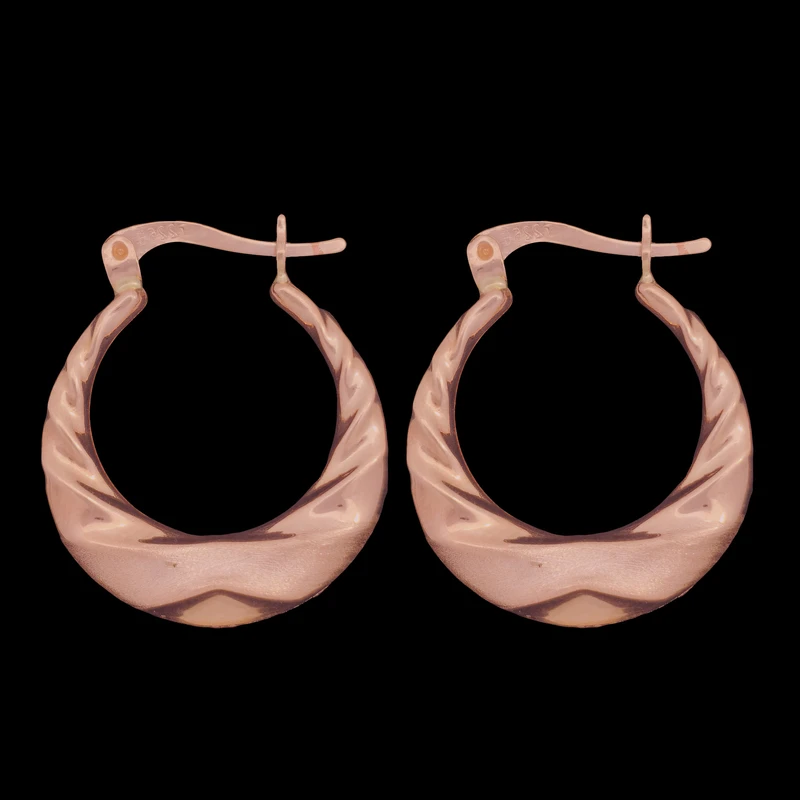 گوشواره حلقه‌ای طلا کم اجرت  18 عیار زنانه ناریا مدل هلیا کد D-02-2