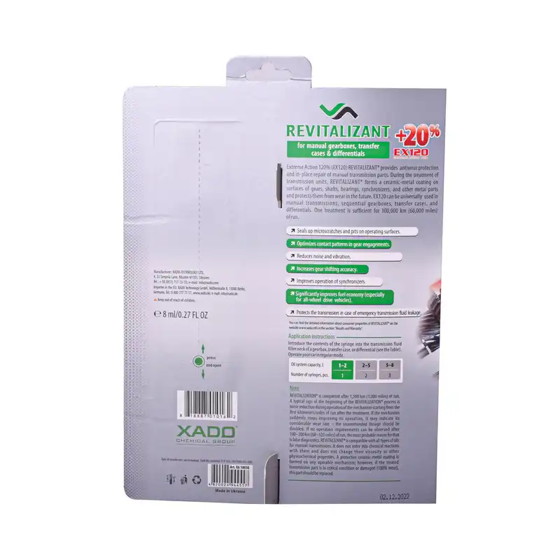 احیاگر گیربکس دنده‌ای و مکمل زوزه‌گیر گیربکس زادو مدل Revzant حجم 8 میلی لیتر