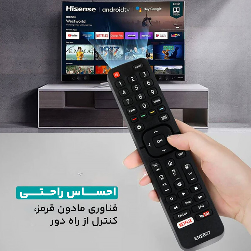 ریموت کنترل تلویزیون هایسنس مدل EN2B27