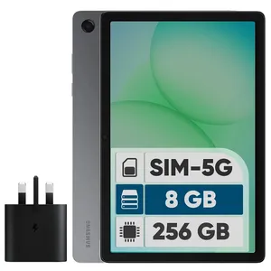 Samsung Galaxy Tab A11 Plus 5G 11-inch Tablet, 256GB and 8GB Ram, SIM Support, 8MP Main Camera, with Samsung 25W EP-TA800 Wall Charger  