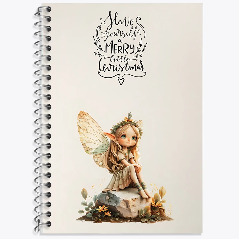 دفتر زبان 50 برگ خندالو مدل دو خط طرح فرشته ی کریسمس کد F5811