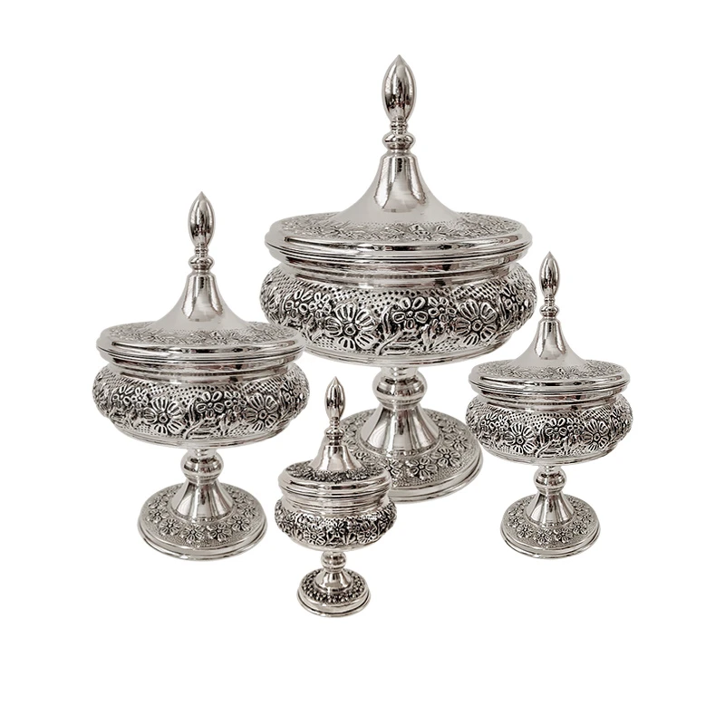  آجیل خوری مسی مدل غزل گل کد  ZH431.5 مجموعه 4 عددی