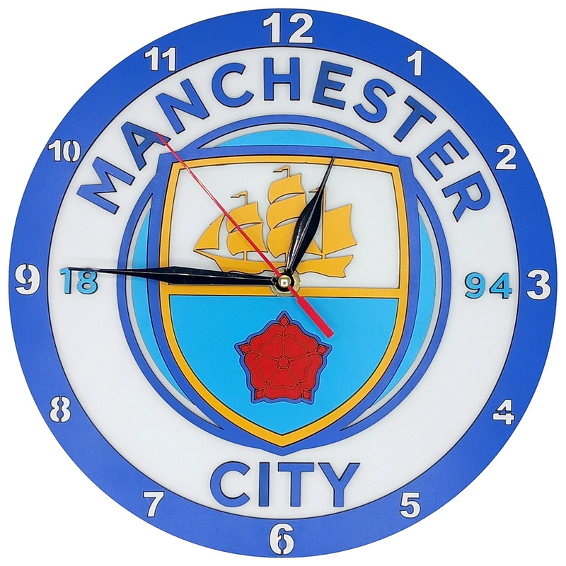 ساعت دیواری طرح باشگاه منچستر سیتی مدل MAN CITY