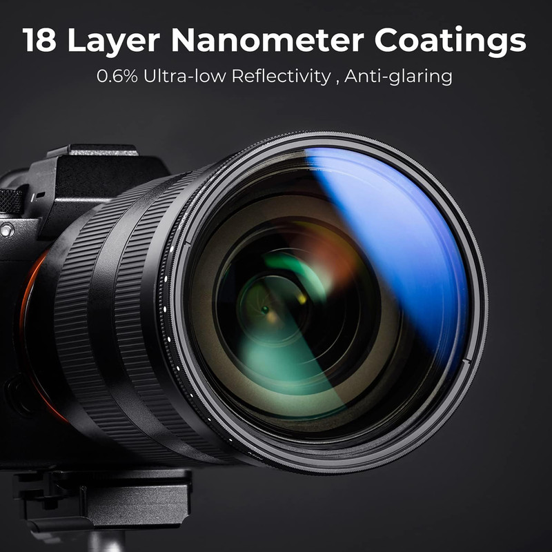 فیلتر لنز کی اند اف مدل VARIABLE ND2-400 HMC NANO-C -77MM