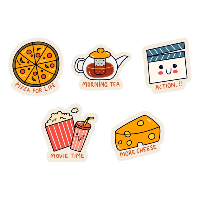 برچسب لپ تاپ طرح خوردنی کد 2411 مجموعه 5 عددی