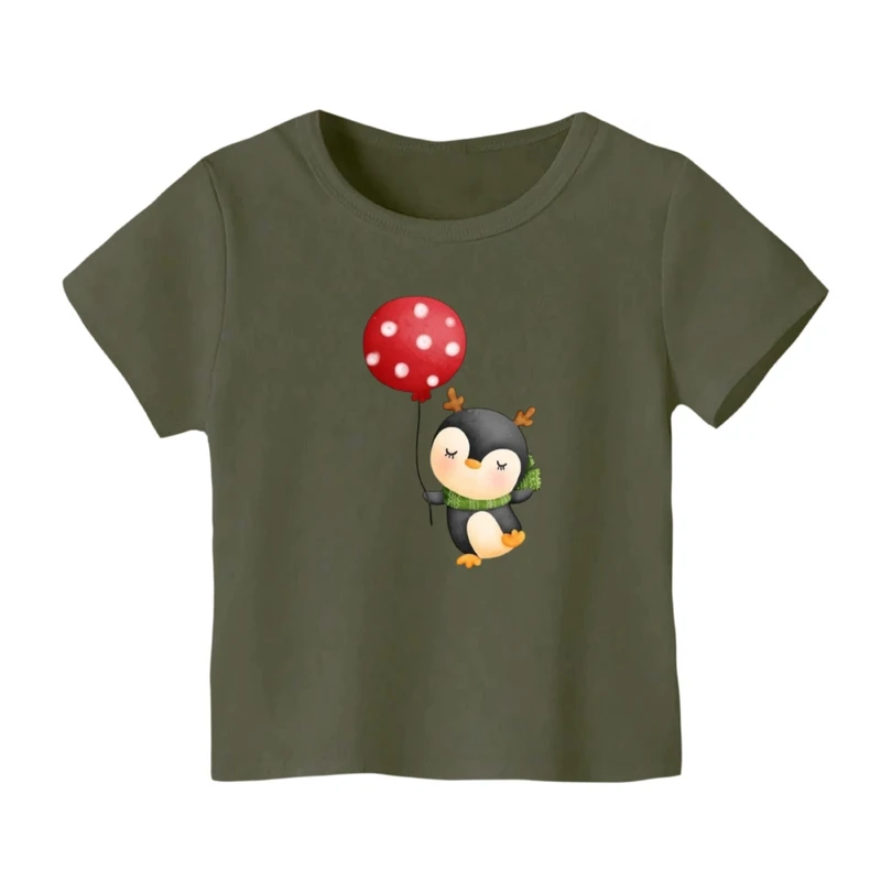 تی شرت آستین کوتاه بچگانه مدل پنگوئن کریسمس کد 7