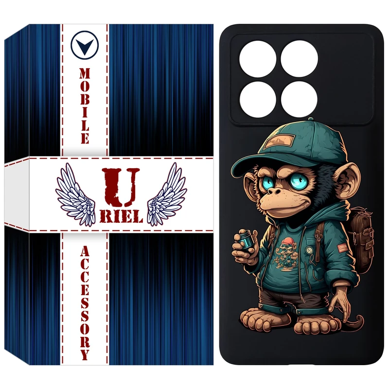 کاور یوریل مدل KSH کد 36 طرح میمون مناسب برای گوشی موبایل شیائومی Poco X6 Pro 5G