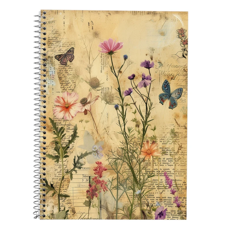 دفتر زبان 50 برگ مدوپد مدل دو خط طرح گل کد DF13361