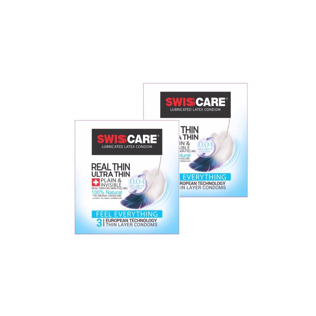 کاندوم سوئیس کر مدل Real Thin مجموعه 2 عددی