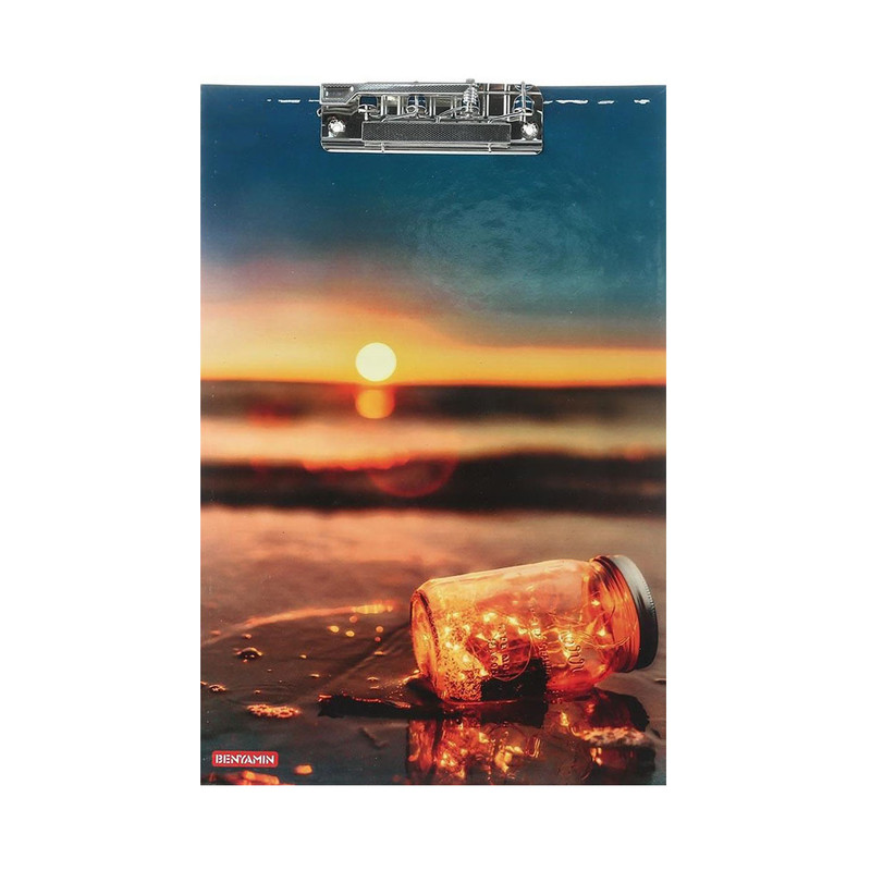 تخته شاسی بنیامین مدل وایت برد دار طرح ساحل سایز A4