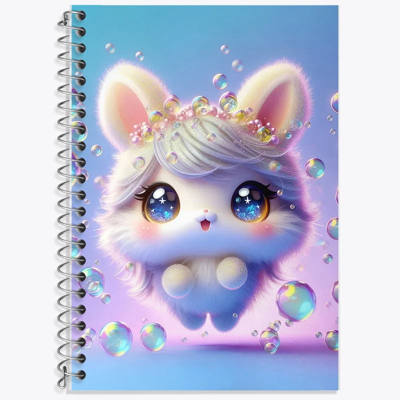 دفتر زبان 50 برگ خندالو مدل دو خط طرح خرگوش کیوت کد F5441