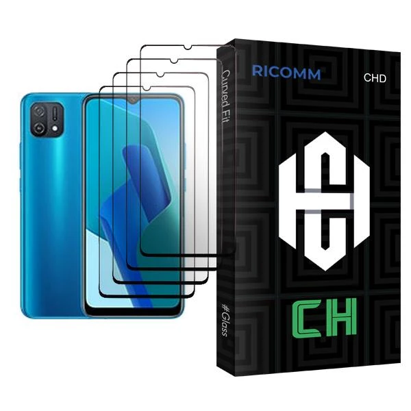 محافظ صفحه نمایش ریکام مدل CH Glass MIX004 مناسب برای گوشی موبایل اوپو A16K بسته چهار عددی