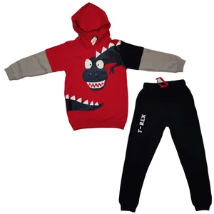 ست هودی و شلوار پسرانه مدل دایناسور