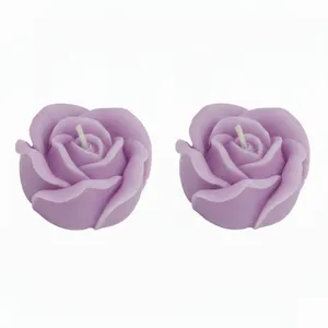 شمع دست ساز طرح گل رز مجموعه دو عددی