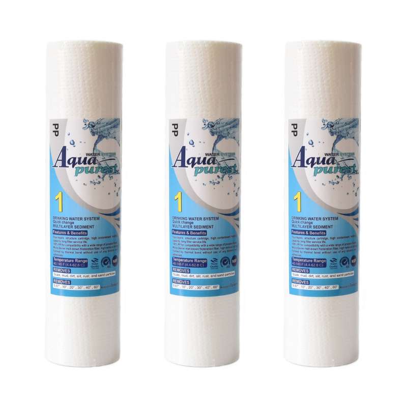 فیلتر دستگاه تصفیه کننده آب آکوا پیورست مدل RO-PP03 مجموعه 3 عددی فیلتر دستگاه تصفیه کننده آب آکوا پیورست مدل RO-PP03 مجموعه 3 عددی
