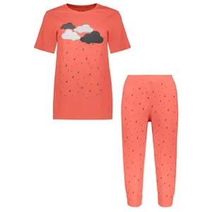 ست تی شرت آستین کوتاه و شلوارک زنانه مدل MMDS- CF2573